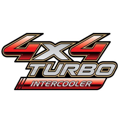 Par De Emblema Lateral Hilux 4X4 Turbo Intercooler Vermelho