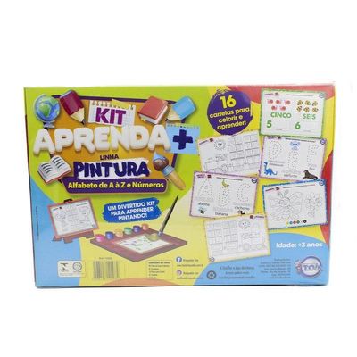 Kit Pintura Aprenda Mais Alfabeto De A A Z E Números - Toia Brinquedos