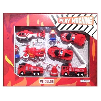 Play Machine Playset Veículos Bombeiro - Multikids