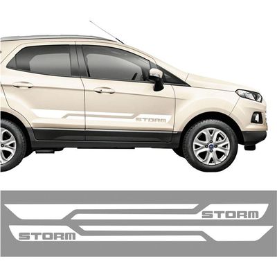 Kit Adesivo Faixa Lateral E Capô Storm Ford Ecosport Cor Branco