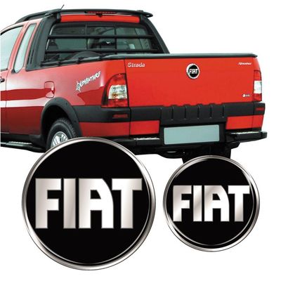 Adesivo Emblema Tampa Traseira Fiat Strada 2005 à 2008 Preto Cor Preto