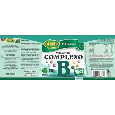 Complexo B Cápsulas 60 Cápsulas Unilife