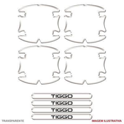 Jogo Adesivo Protetor Maçaneta Carro Tiggo Resinado Transparente Transparente