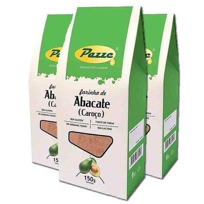 Kit 3 Farinha De Caroço De Abacate Pazze 150g