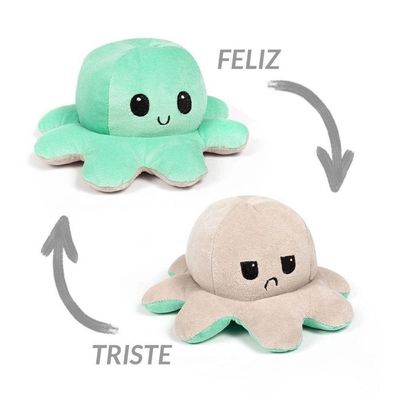 Polvo Humor Reversível De Pelúcia Feliz Triste