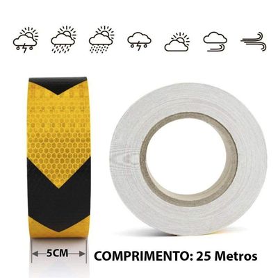 Faixa Refletiva 25 Metros Seta Segurança Via Publica Caminhao Transito Via Publica
