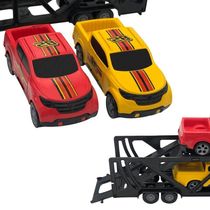 Mini Cegonheiro De Brinquedo Transportador De Carros Com 2 Carrinhos, Azul