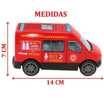 Kit 6 Carrinhos De Brinquedo Bombeiro Miniatura Colecionável