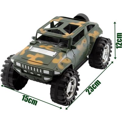 Brinquedo Jipe Carrinho Militar Fricção Camuflado Verde