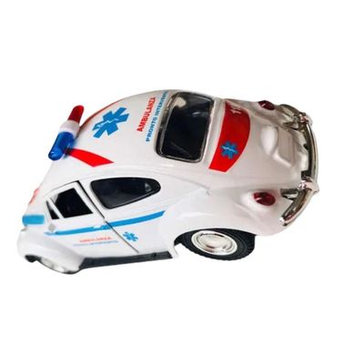 Netcar Metal Fusca Fricção Ambulância 1/32 - Net Toy