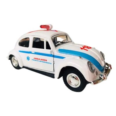 Netcar Metal Fusca Fricção Ambulância 1/32 - Net Toy