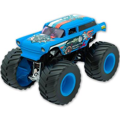 Carrinho Furious Machine Monster Truck 1:64 Big Foot Crazy Azul Fm004