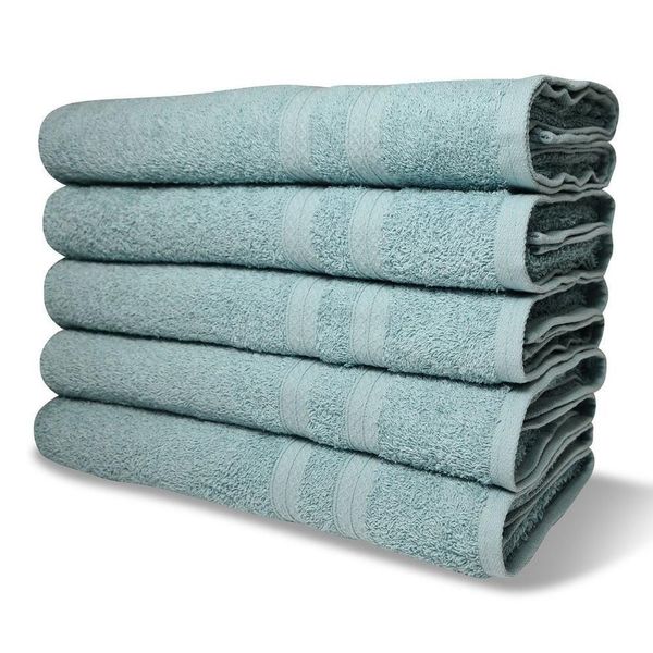 Kit Com 6 Toalhas Banho 430g/m² Grande Grossa 80x150cm Itália Soft - Verde