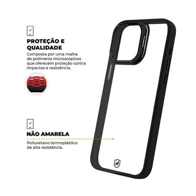 Kit Capa Gravity Preta E Pelicula Ultra Glass Para Iphone 15 Pro Max - Gshield