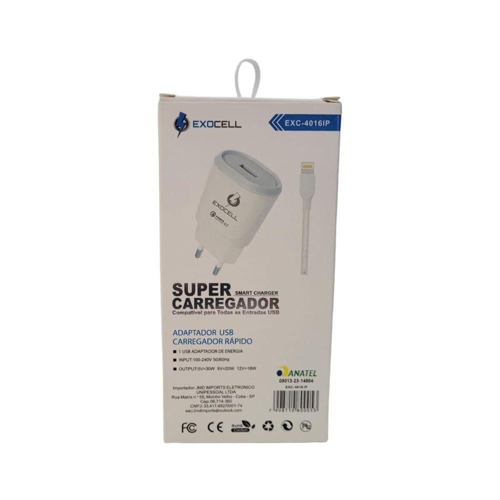 Carregador De Celular Ip 4a V9 Turbo Power - Exocell