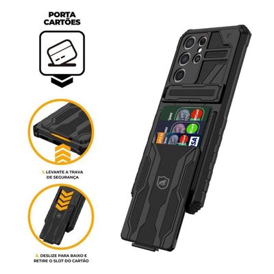 Capa Case Capinha Guardian Para Samsung Galaxy S22 Ultra - Preta - Gshield