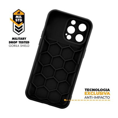 Kit Capa Symetric Preta E Película Defender Pro Privacidade Para Iphone 15 Pro - Gshield