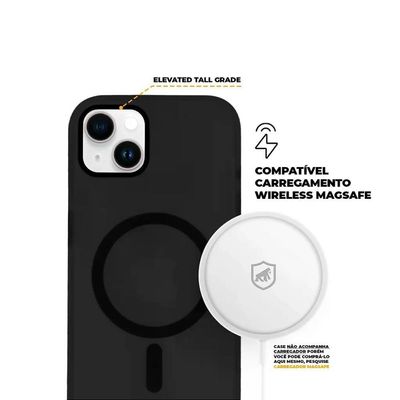 Kit Capa Magsafe Pro Preta E Pelicula Defender Pro Privacidade Para Iphone 15 Plus - Gshield