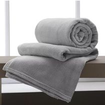 Manta Microfibra Lisa Toque Aveludado Casal 1.80x2.20m Home Design Corttex Cinza