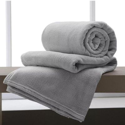 Manta Microfibra Lisa Toque Aveludado Casal 1.80x2.20m Home Design Corttex Cinza