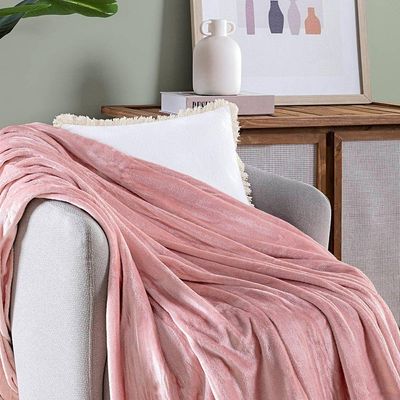 Cobertor Manta Terry Ultrasoft Flannel Queen 2,40m X 2,20m Lisa 01 Peça - Pink Sheel