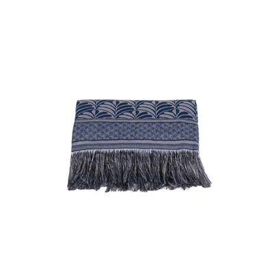 Manta Xale Rustic Jacquard 1 Pç Azul Pal