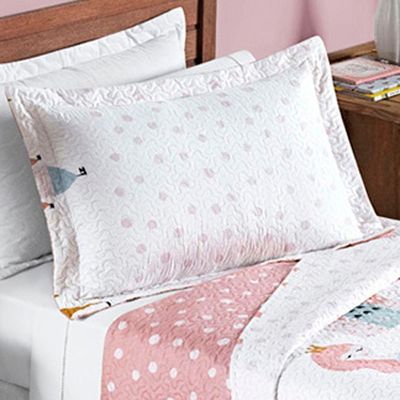 Kit Cobre Leito Colcha Solteiro Infantil Fantasy Dupla Face Microfibra 2 Peças - Princesinha Branco