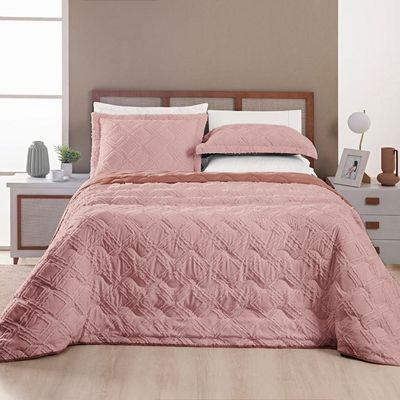 Cobre Leito Casal Lint Micropercal 300fios 3pç Rosé