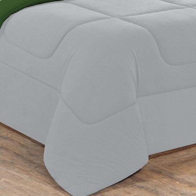 Kit Edredom Malha 100% Algodão Gran Moratta 3 Peças Queen - Cinza-verde Bandeira