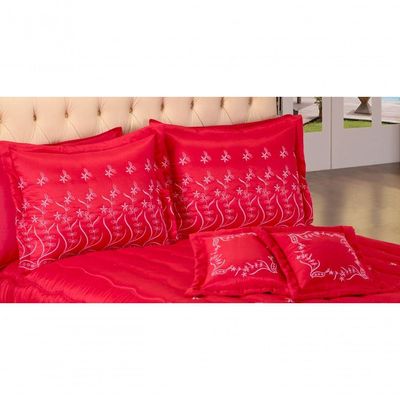 Cobreleito Alice 07 Pçs Queen Vermelho