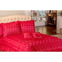 Cobreleito Alice 07 Pçs Queen Vermelho