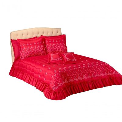 Cobreleito Alice 07 Pçs Queen Vermelho