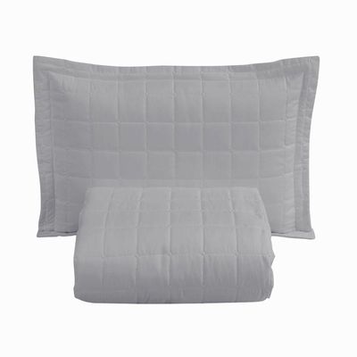 Cobre Leito Solteiro Soft Cinza Valle Enxovais 2 Peças