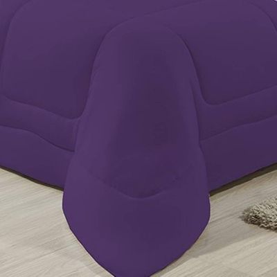Edredom Dupla Face 100% Algodão Malha Casal Gran Moratta 01 Peça - Roxo/ Lilas