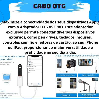 Kit 10 Cabos Otgs Usb Compatível Com Ios E Smartphone Pendrive Teclado Tipo C