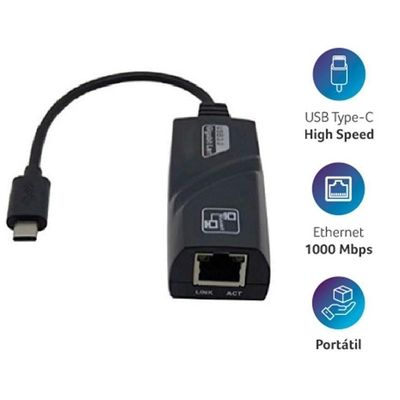 Conversor Adaptador Type-c X Lan Usb 3.0 10/100/1000mbps