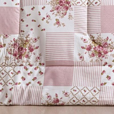 Kit Edredom Dupla Face King Bouti 03 Peças - Rosa Matura
