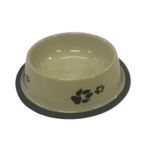 Comedouro E Bebedouro Estampado Aço Inoxidável Meu Pet Verde