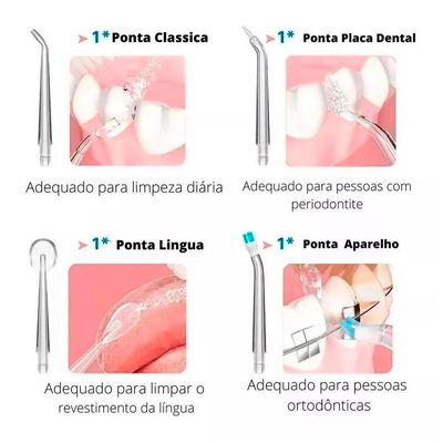 Irrigador Oral Jato D'água Higiene Bucal Sem Fio Cor:branco