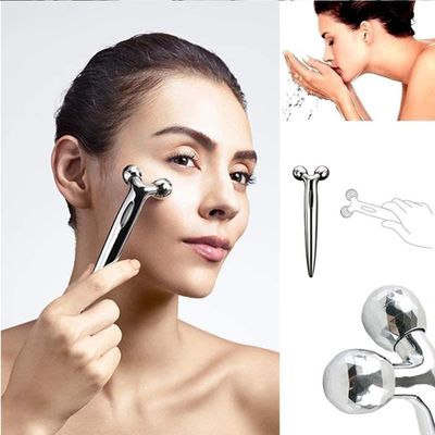 Rolo De Rosto Fino Com Bola Em V Para Rosto E Pele Facial, Removedor De Rugas - Prata