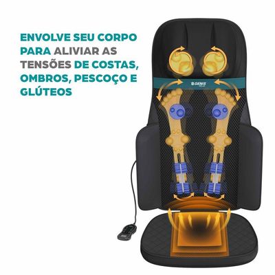 Assento Massageador Shiatsu Comfort Genis Relax Polishop | Bivolt