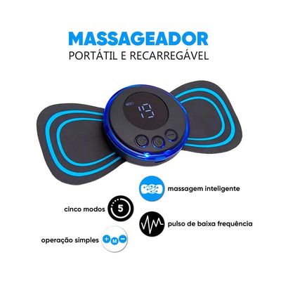 Massageador Ems Estimulação Muscular Recarregável Usb-c