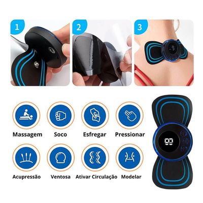 Massageador Ems Estimulação Muscular Recarregável Usb-c