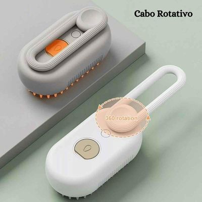 Kit 2 Escovas Pet Vapor Usb Para Gato E Cachorro 3 Em 1