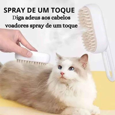 Kit 2 Escovas Pet Vapor Usb Para Gato E Cachorro 3 Em 1