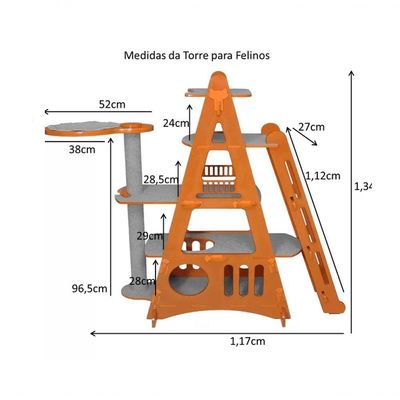 Torre Para Gatos Toda De Encaixe 5 Andares Ref.ag016