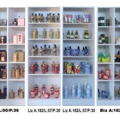 Kit 4 Expositores para Perfumaria 2 Colméia Bia + 2 Liz