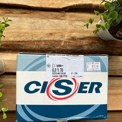 Parafuso Fixer Chato Phillips - Ciser 6,0x70 - 100 Peças