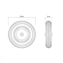 Pneu Com Câmara 3.25/8" E Roda Metálica Para Carrinho De Mão Com Bucha Plástica
