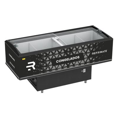 Expositor Ilha Vanguard Top De Congelados E Resfriados Vidro Semicurvo 2,00m Eivt 2000 -127V